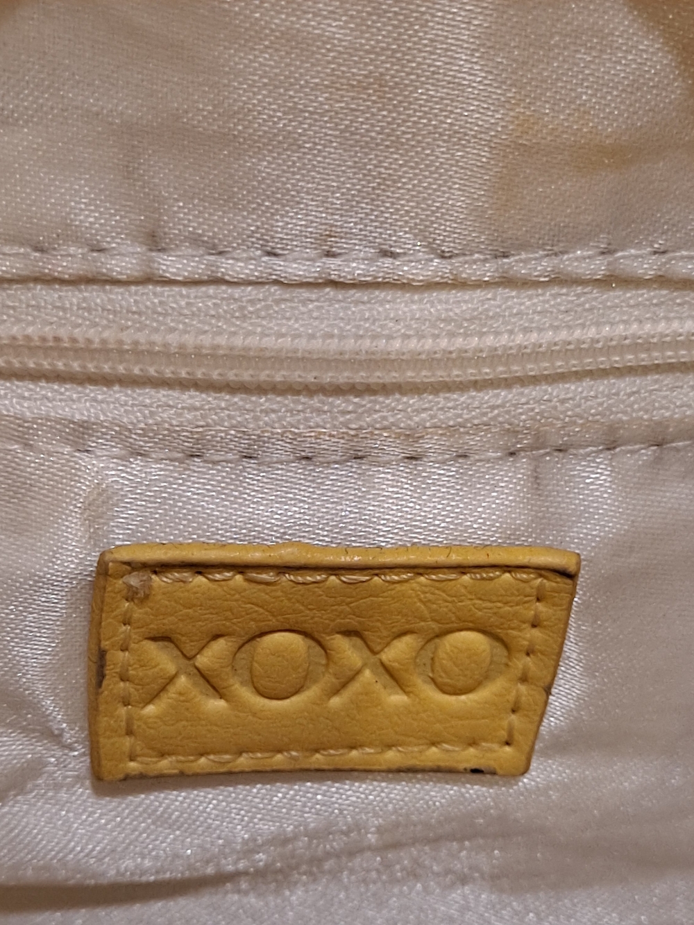 Y2K Vintage XOXO Multicolor Hearts XO Canvas Shoulder Bag Yellow Trim Grafitti - Picture 11 of 13